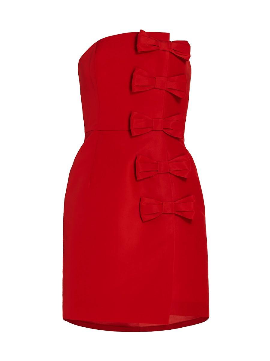Womens Daniela Bow Silk Faille Minidress Product Image
