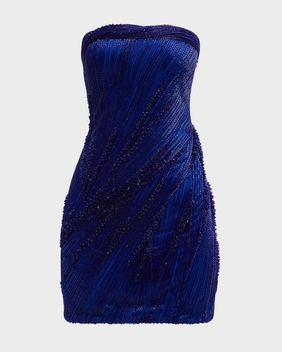 Lightning Bead-Embellished Strapless Mini Dress Product Image