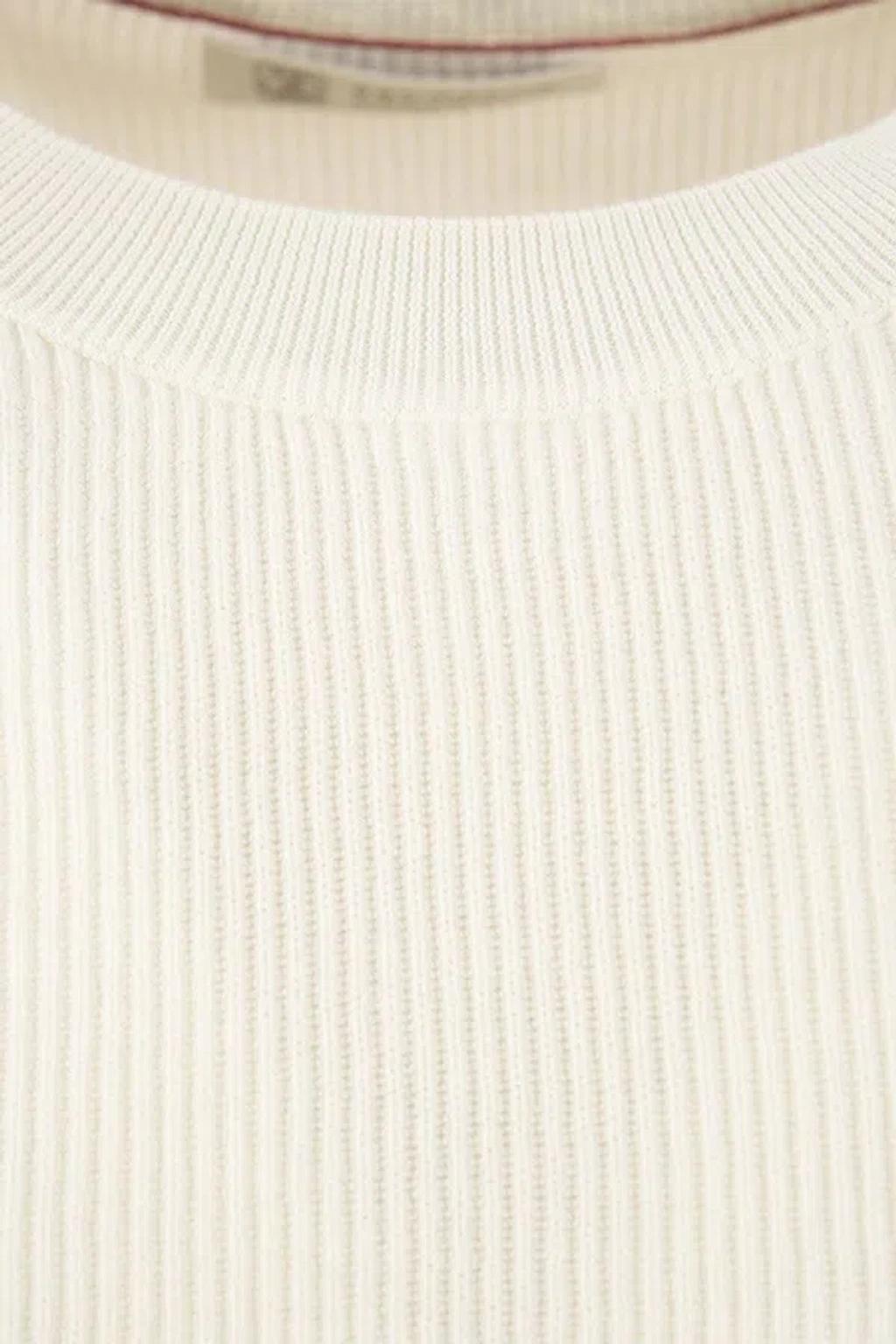 BRUNELLO CUCINELLI Cotton Sweater In Beige Product Image