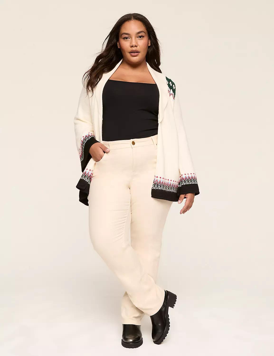 Jacquard Shawl-Collar Cardigan Product Image