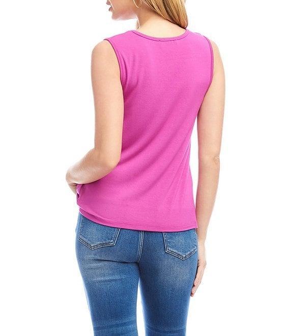 Karen Kane Pick-Up Crew Neck Sleeveless Stretch Jersey Top Product Image