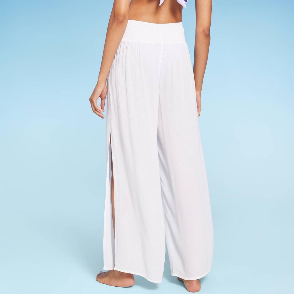 Women's Smocked Waist Side Slit Cover Up Pants - Shade & Shore™ Product Image
