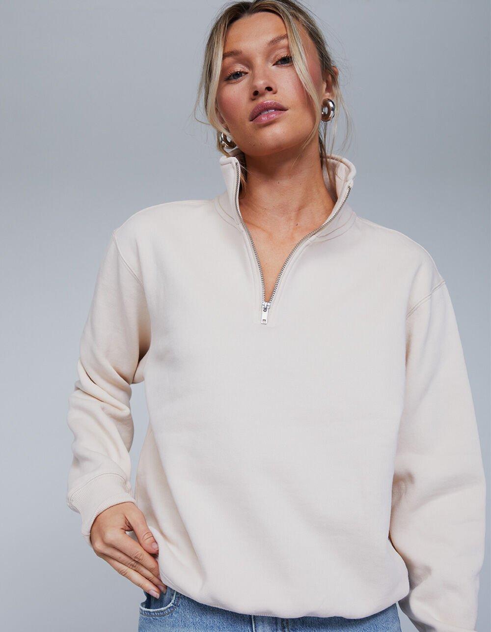 TILLYS Quarter Zip Womens Sweatshirt Product Image