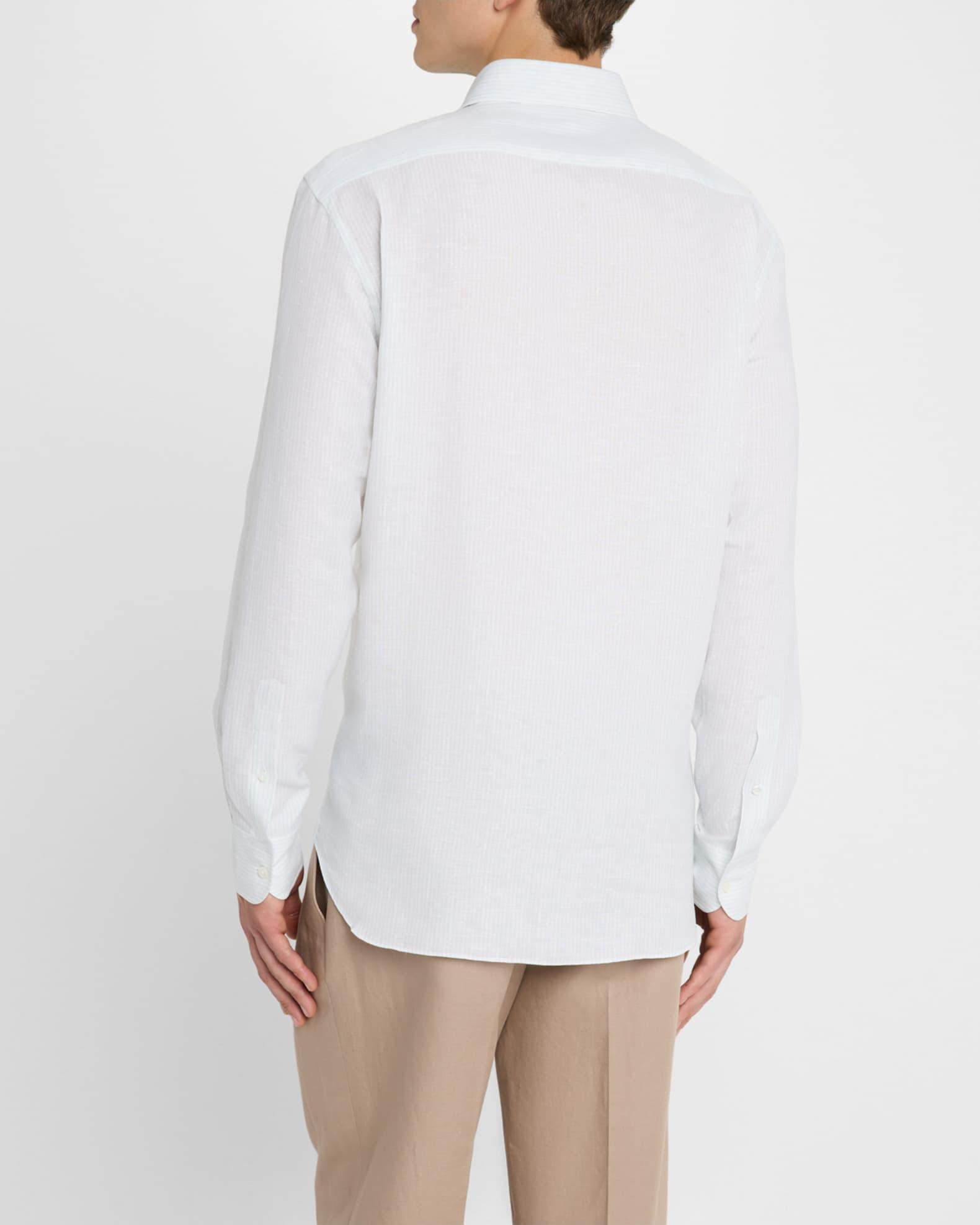 Mens Oasi Lino Stripe Sport Shirt Product Image