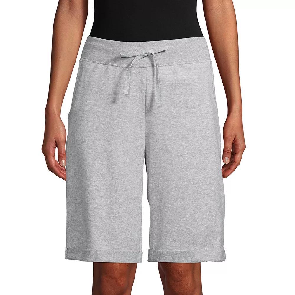 Women's Hanes® French-Terry Bermuda Shorts, Size: Large, Blue Product Image