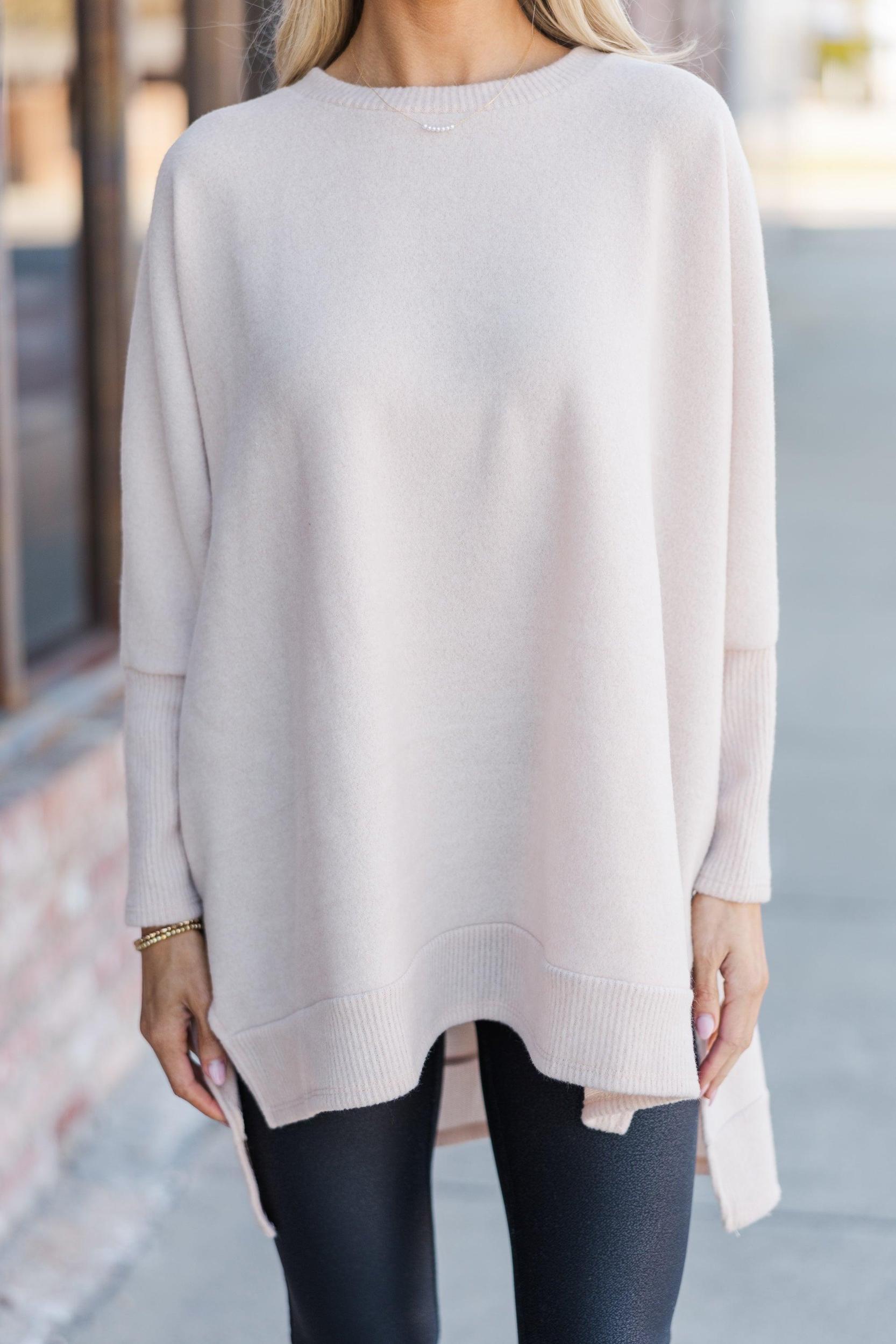 Always Fun Oatmeal Brown Tunic Female Product Image