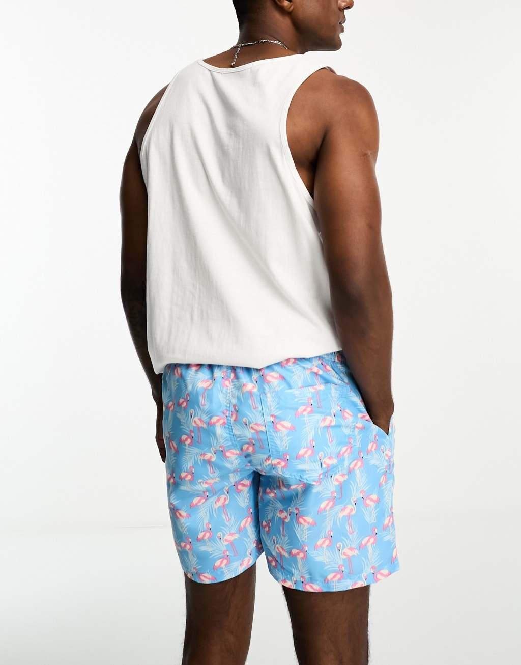 Jack & Jones Intelligence flamingo swim shorts Product Image