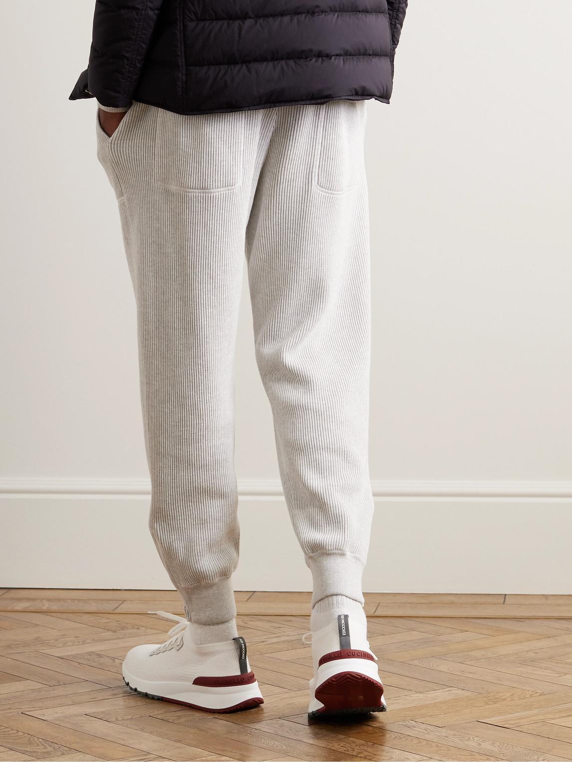 BRUNELLO CUCINELLI Cotton Knit Runners In White Product Image
