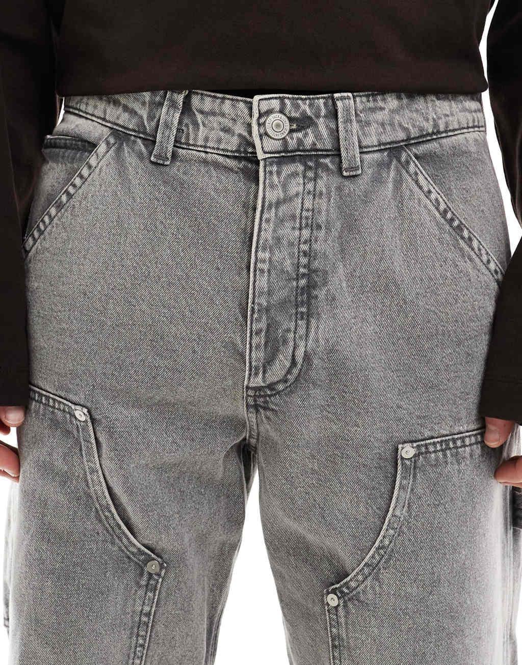 Jack & Jones Eddie loose painter jean in washed gray Product Image