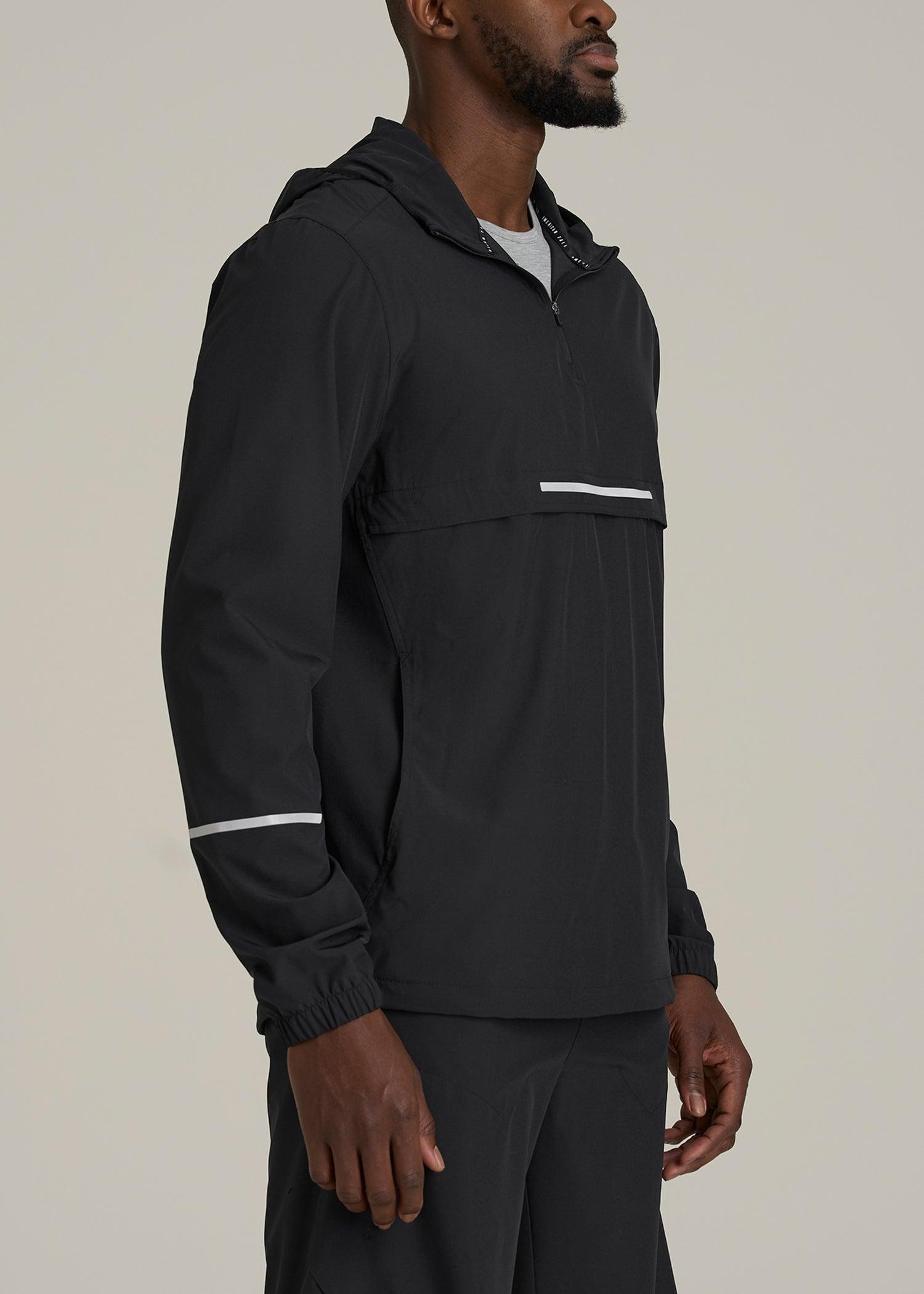 Featherweight Packable Anorak for Tall Men in Black Product Image