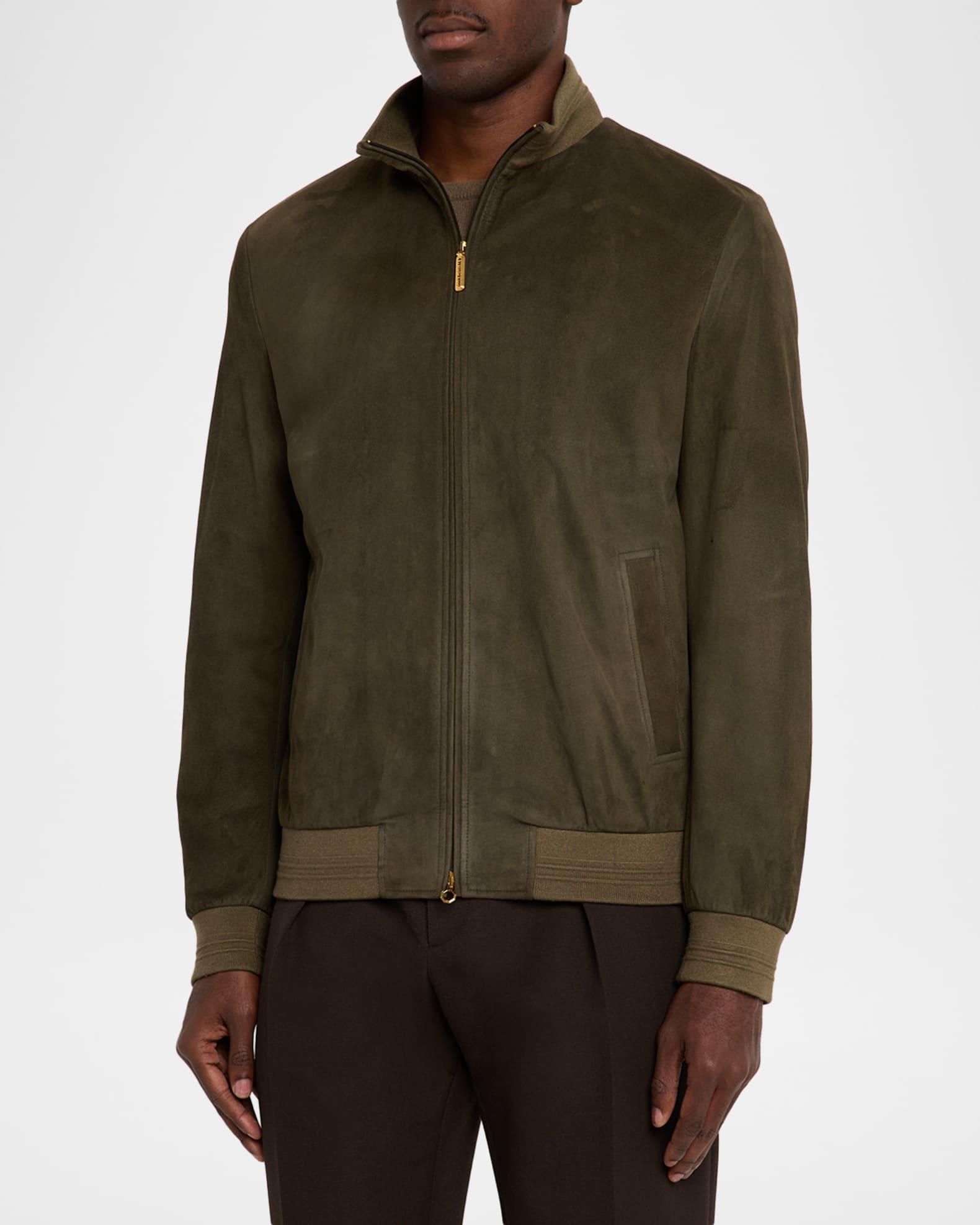 Men's Suede Full-Zip Jacket Product Image