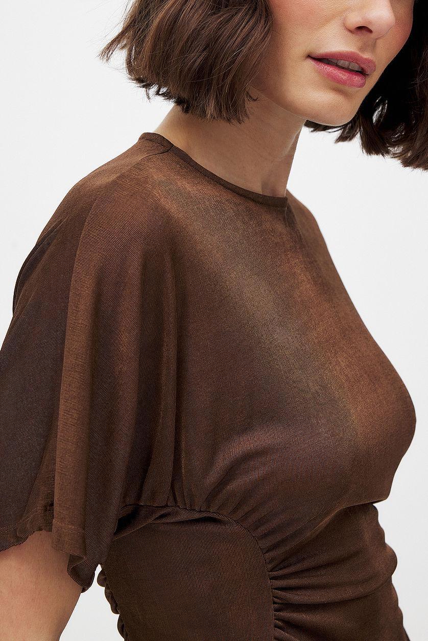Draped Short Sleeve Top Product Image