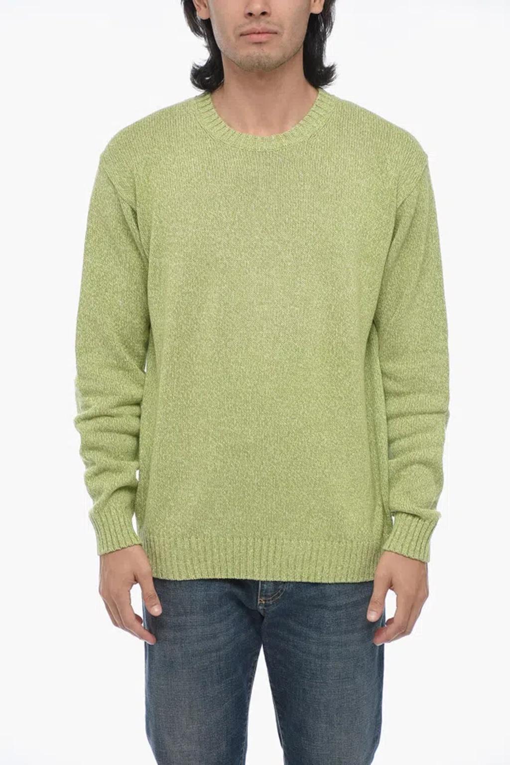CORNELIANI Linen Blend Crewneck Pullover In Green Product Image