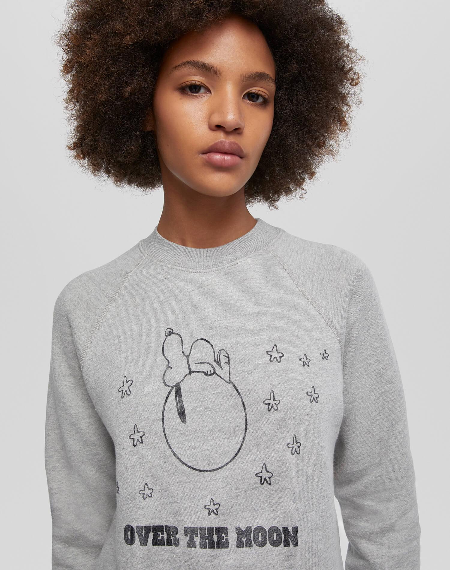 Classic "Snoopy Moon" Crewneck - Heather Grey Product Image