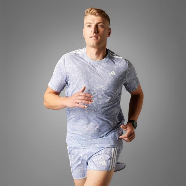 adidas Own The Run CLIMACOOL 3-Stripes Tee Dash Grey L Mens Product Image