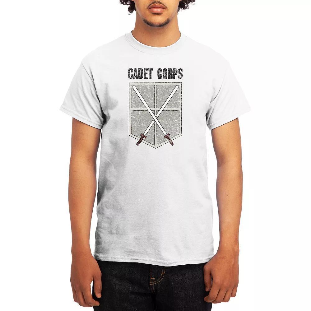 Men's Attack on Titan Distressed Cadet Corp Emblem Tee, Boy's, Size: XXL, Grey Red Product Image