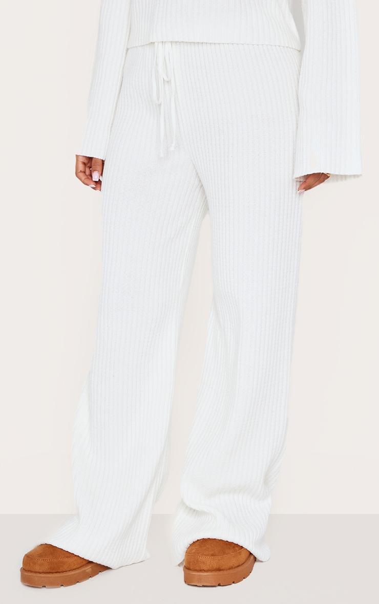 Petite Cream Knitted Pants Product Image