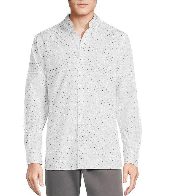 Cremieux Blue Label Long Sleeve Button Down Dotted Poplin Woven Shirt Product Image