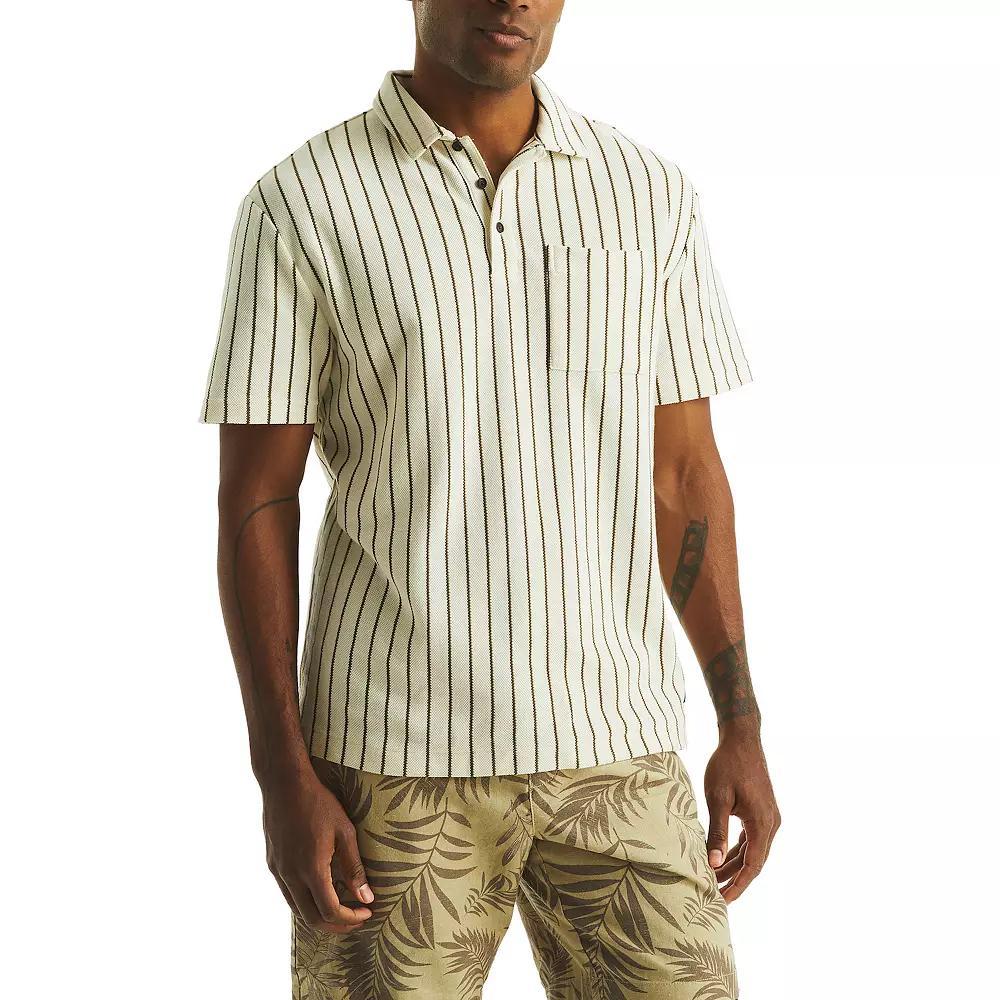 Men's Nautica Striped Polo, Size: Small, Sail Ivory Product Image