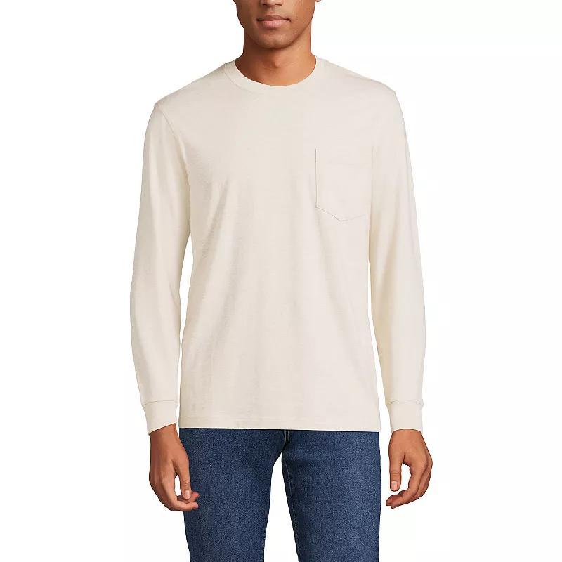 Big & Tall Lands End Long Sleeve Super Pocket Tee, Mens Product Image