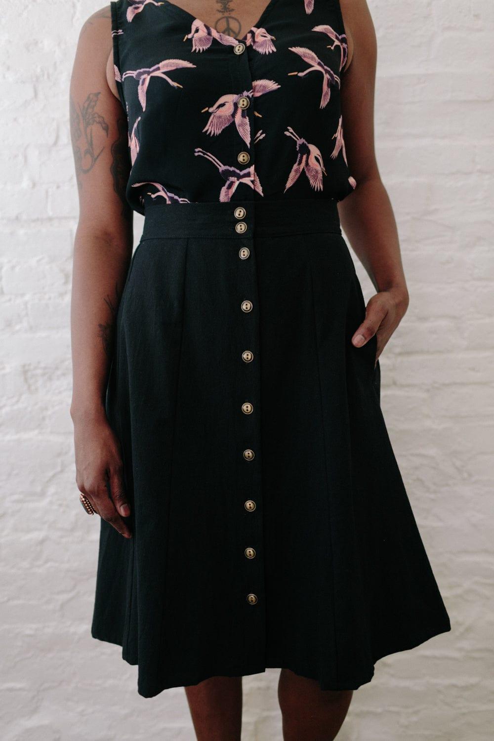 Bae Skirt in Black Linen Product Image