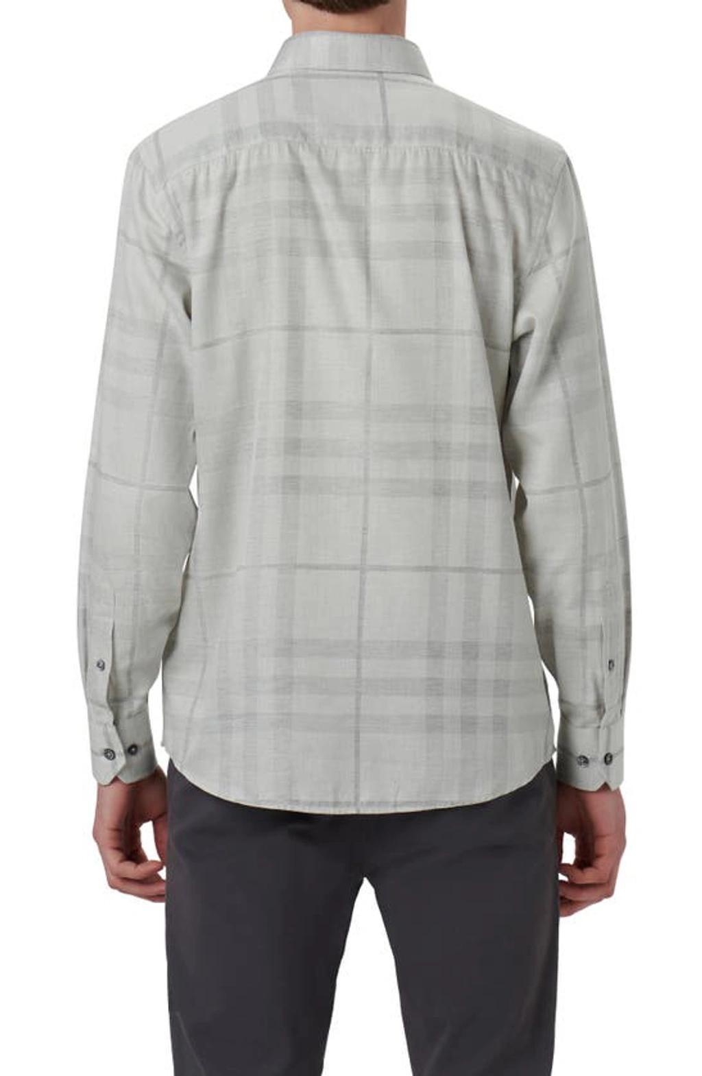 BUGATCHI Julian Plaid Shaped Fit Stretch Cotton Button-up Shirt In Cement Product Image