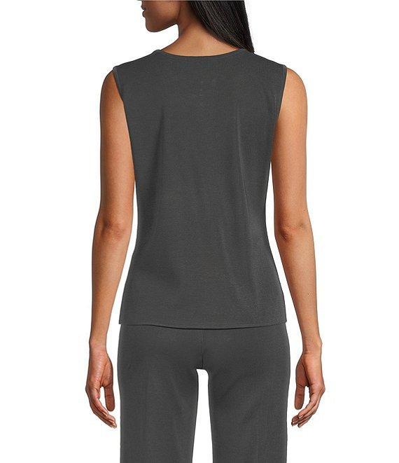 Ming Wang Novelty Woven Square Geo Cutout Spread Collar 3/4 Sleeve Jacket Product Image