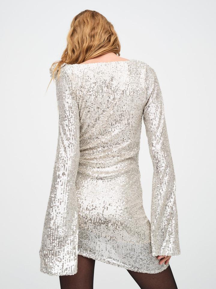 Tia Mini Dress — Silver Product Image