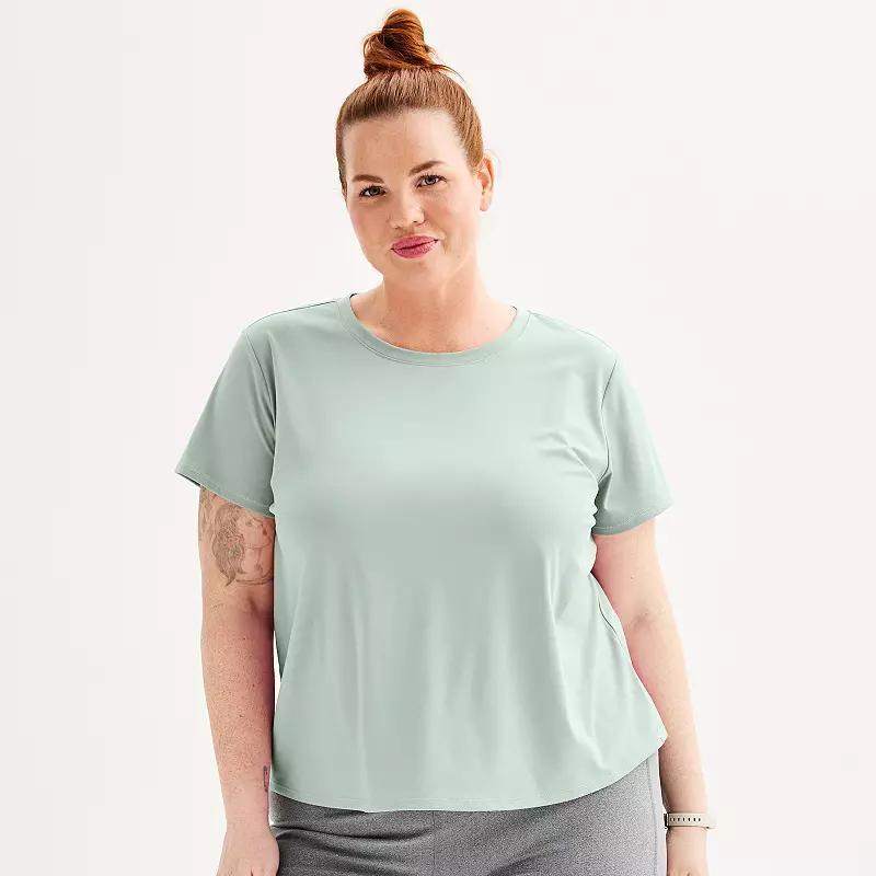 Plus Size Tek Gear® Essential Soft Tee, Women's, Size: 1XL, Mineral Black Product Image