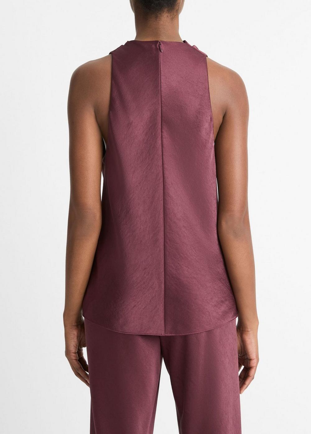 Womens Satin Cowl-Neck Bias Top, Black Rose, Size XL Vince Product Image