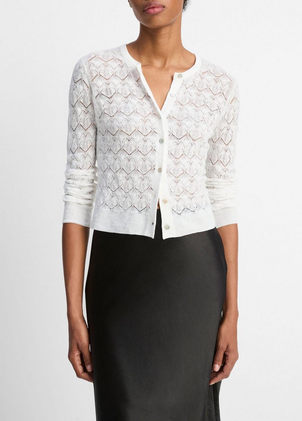 Womens Cotton Lace Cardigan Product Image