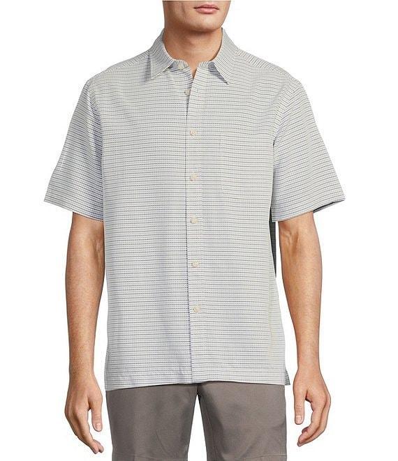 Roundtree & Yorke Short Sleeve Small Checked Polynosic Sport Shirt Product Image