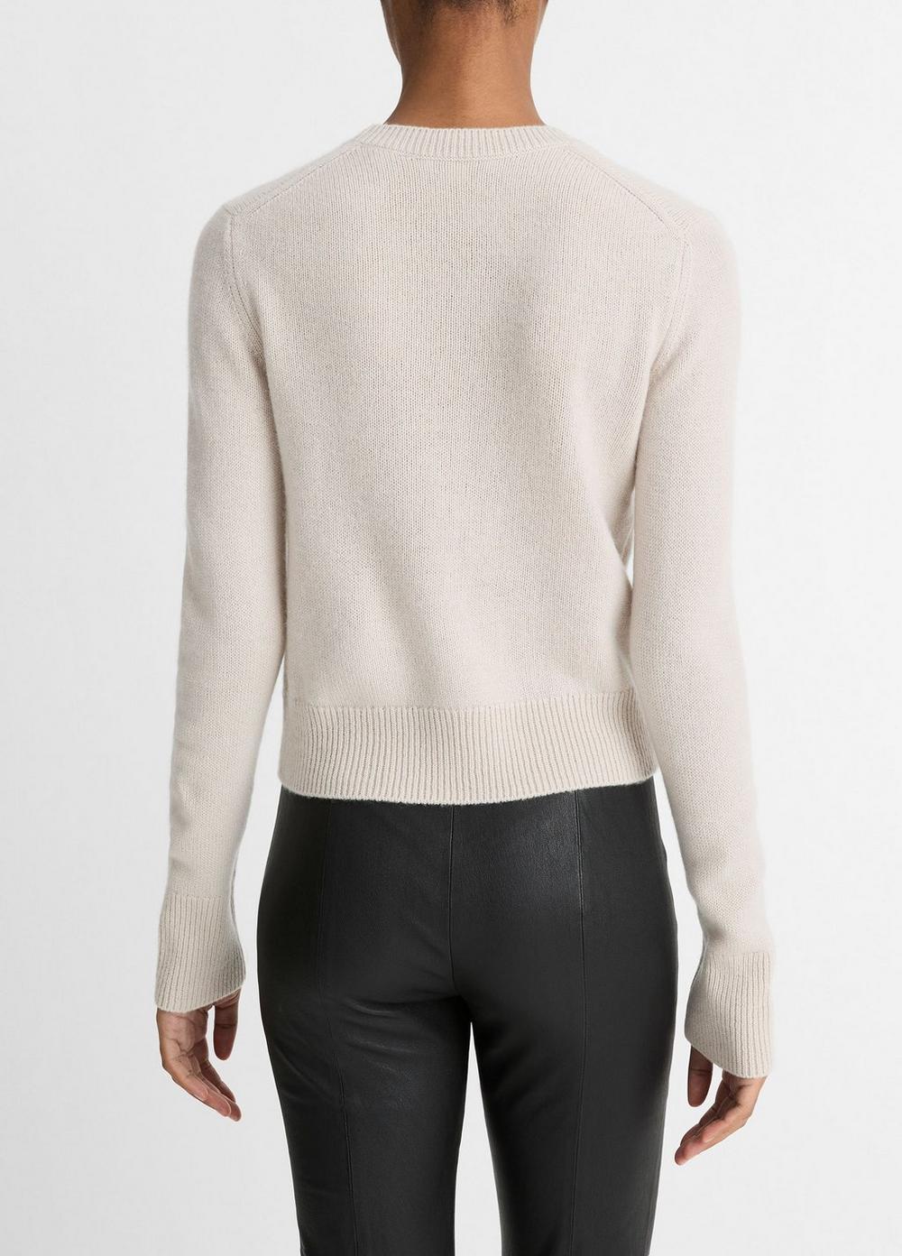 Womens Cashmere Crew Neck Sweater, Birch Stone, Size XL Vince Product Image
