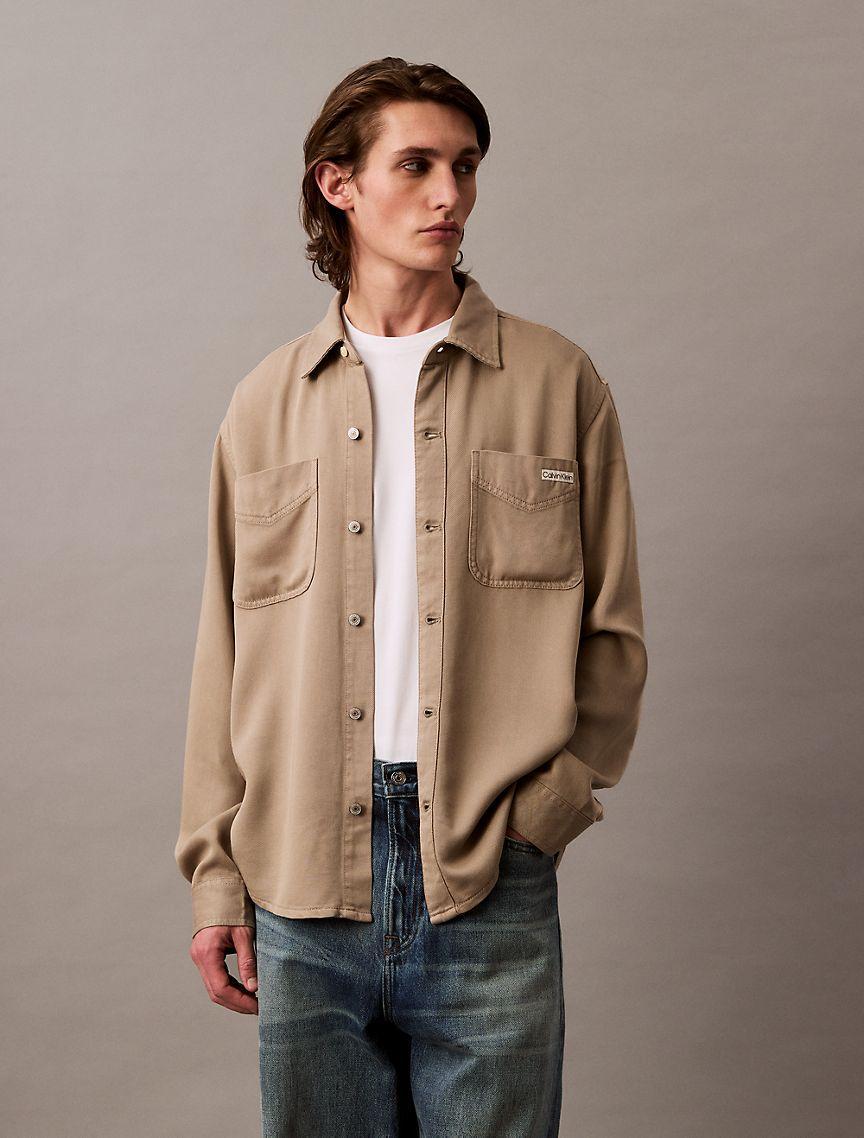 Twill Relaxed Button-Down Shirt  Product Image