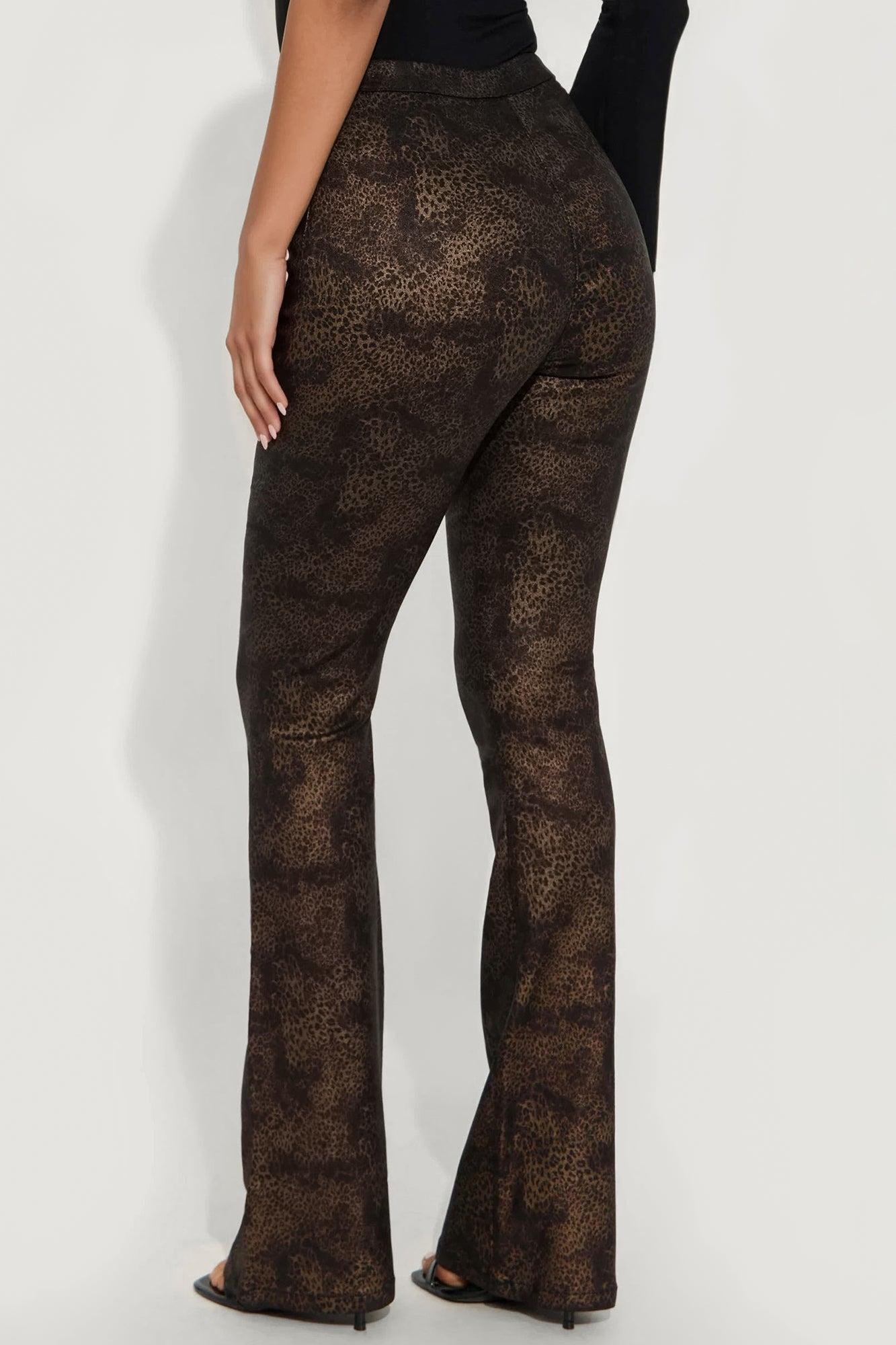 On The Hunt Leopard Flare Pant - Leopard Product Image