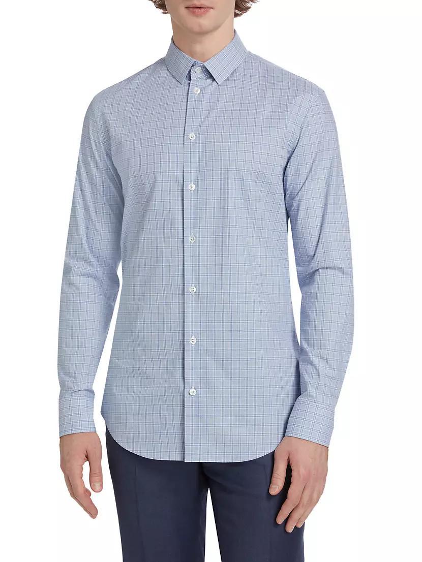 Plaid Cotton Button-Front Shirt Product Image