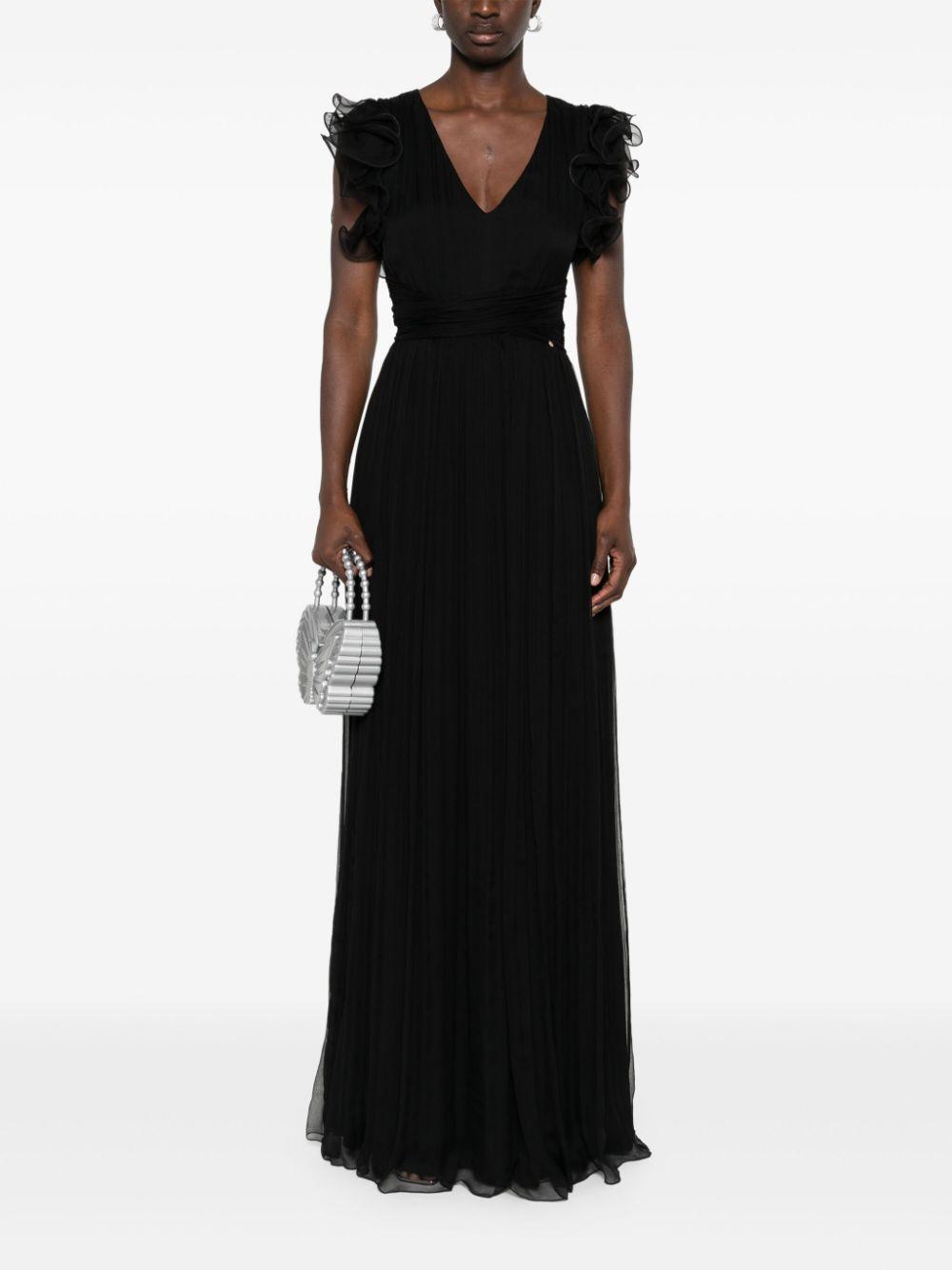 ruffled silk maxi dress Product Image