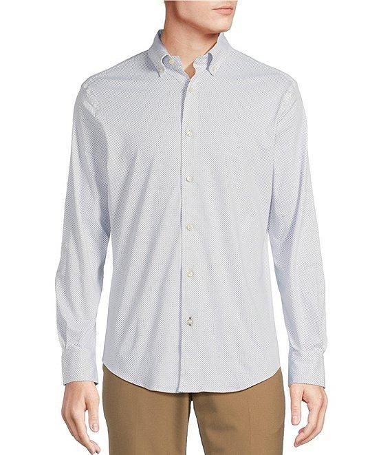 Daniel Cremieux Signature Label Diamond Print Luxe Stretch Long Sleeve Woven Shirt Product Image