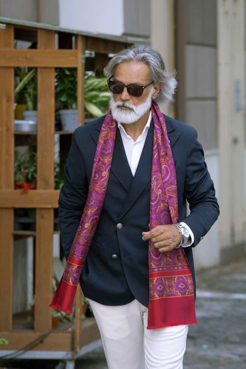 Elizabetta Ferrara - Silk Scarf for Men in Magenta at Nordstrom Product Image
