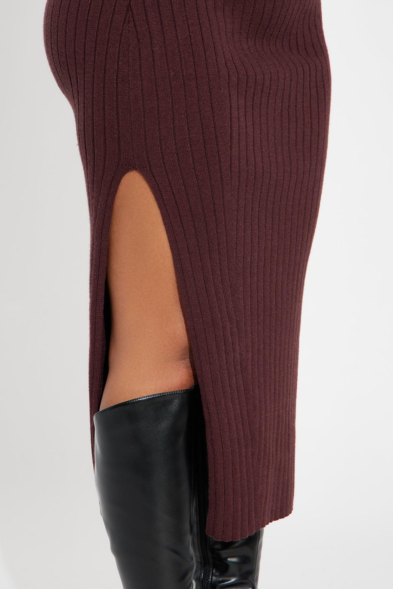 Bonnie Sweater Midi Dress - Chocolate Product Image