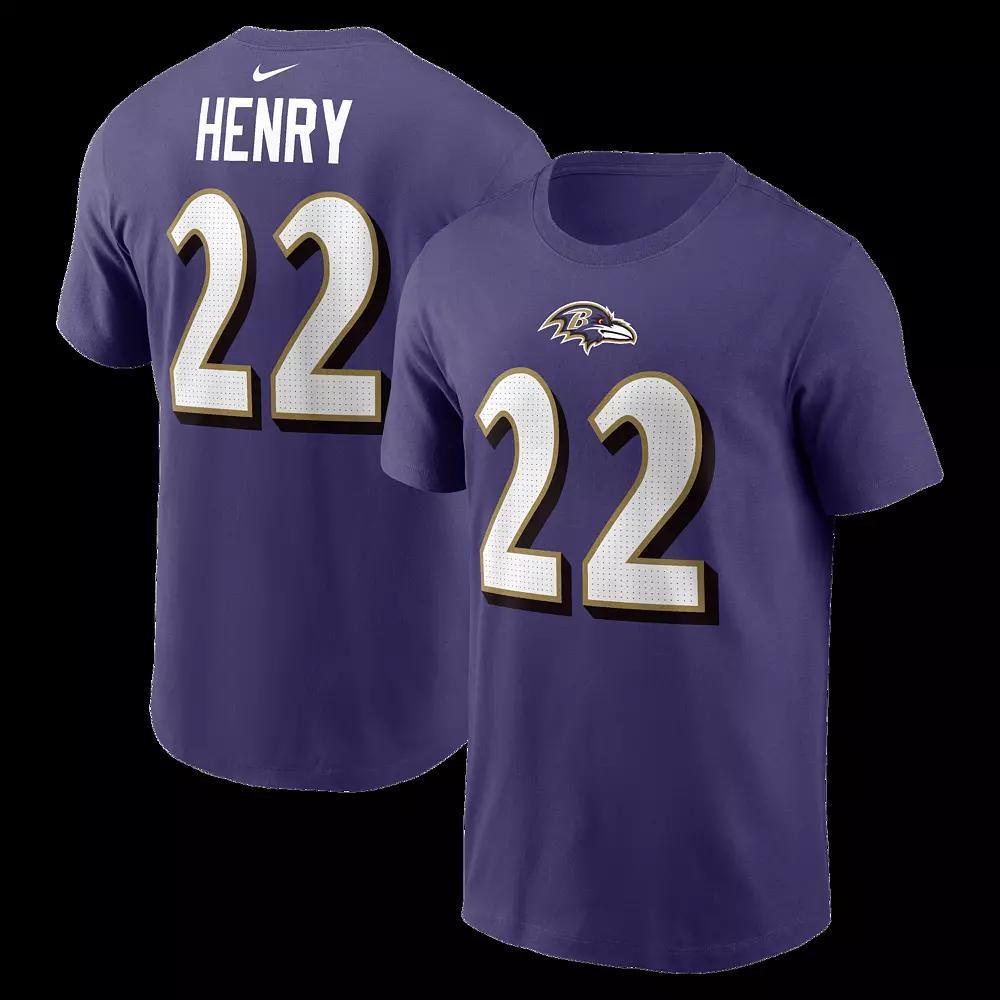 Men's Nike Derrick Henry Purple Baltimore Ravens Player Name & Number T-Shirt, Size: Large Product Image