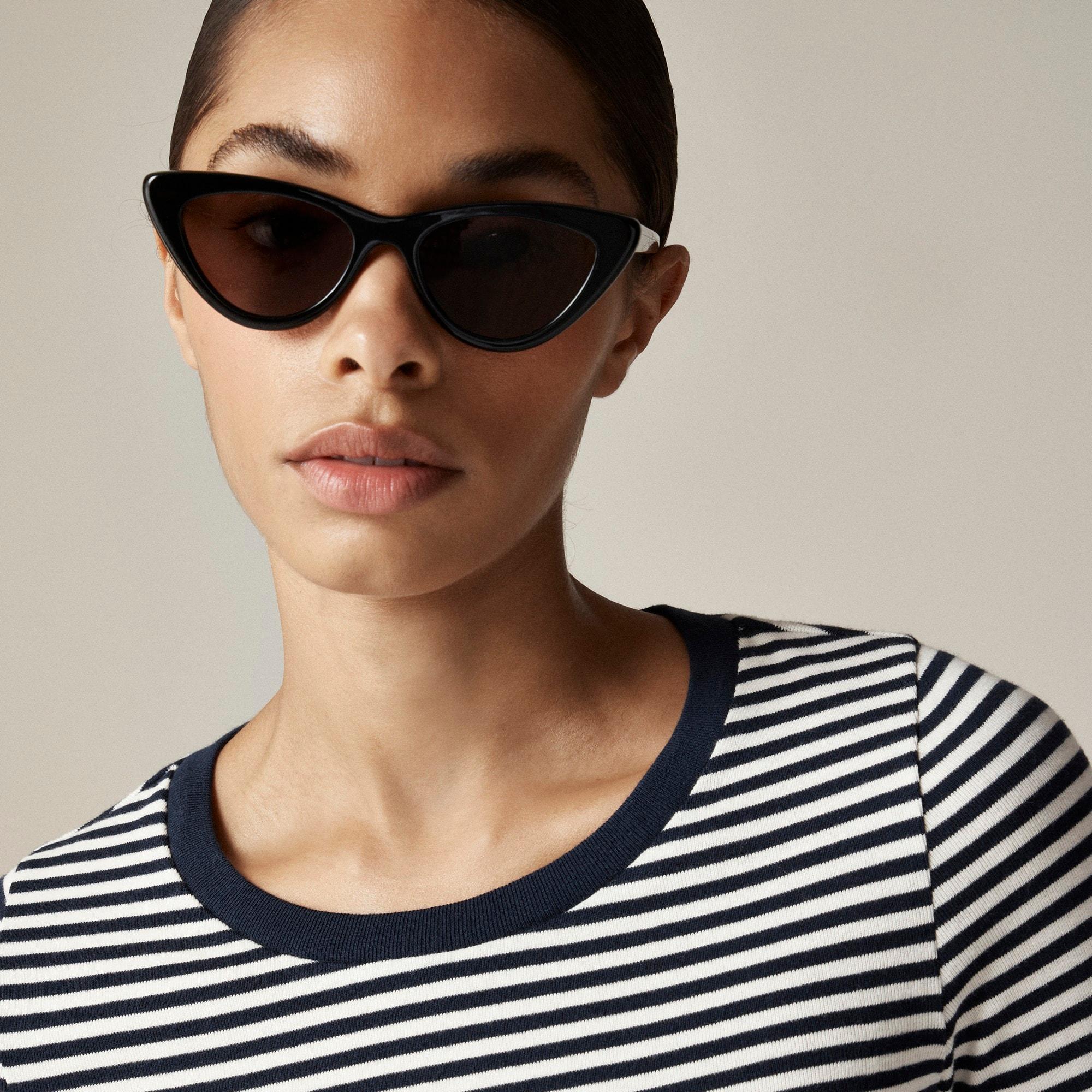 Perfect-fit long-sleeve crewneck T-shirt in stripe Product Image