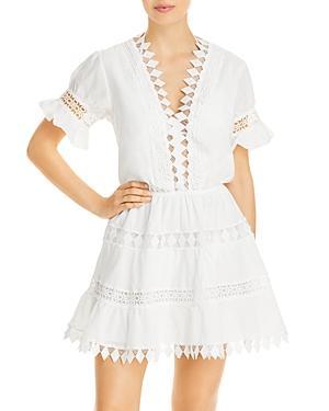 Peixoto Ora Cotton Embroidered Mini Dress Swim Cover Up Product Image