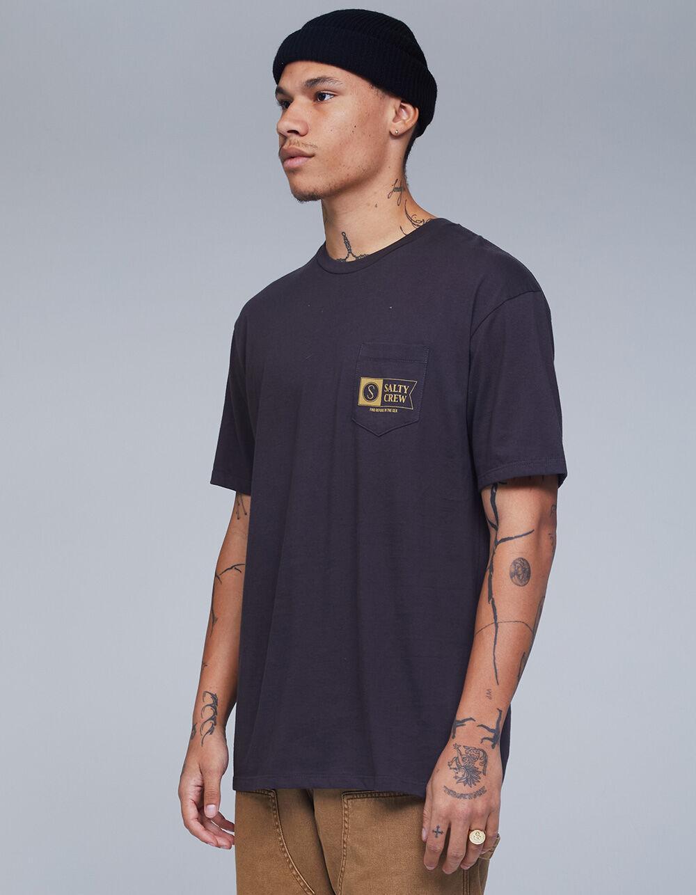 SALTY CREW Alpha Flag Mens Pocket Tee - CHARCOAL Product Image