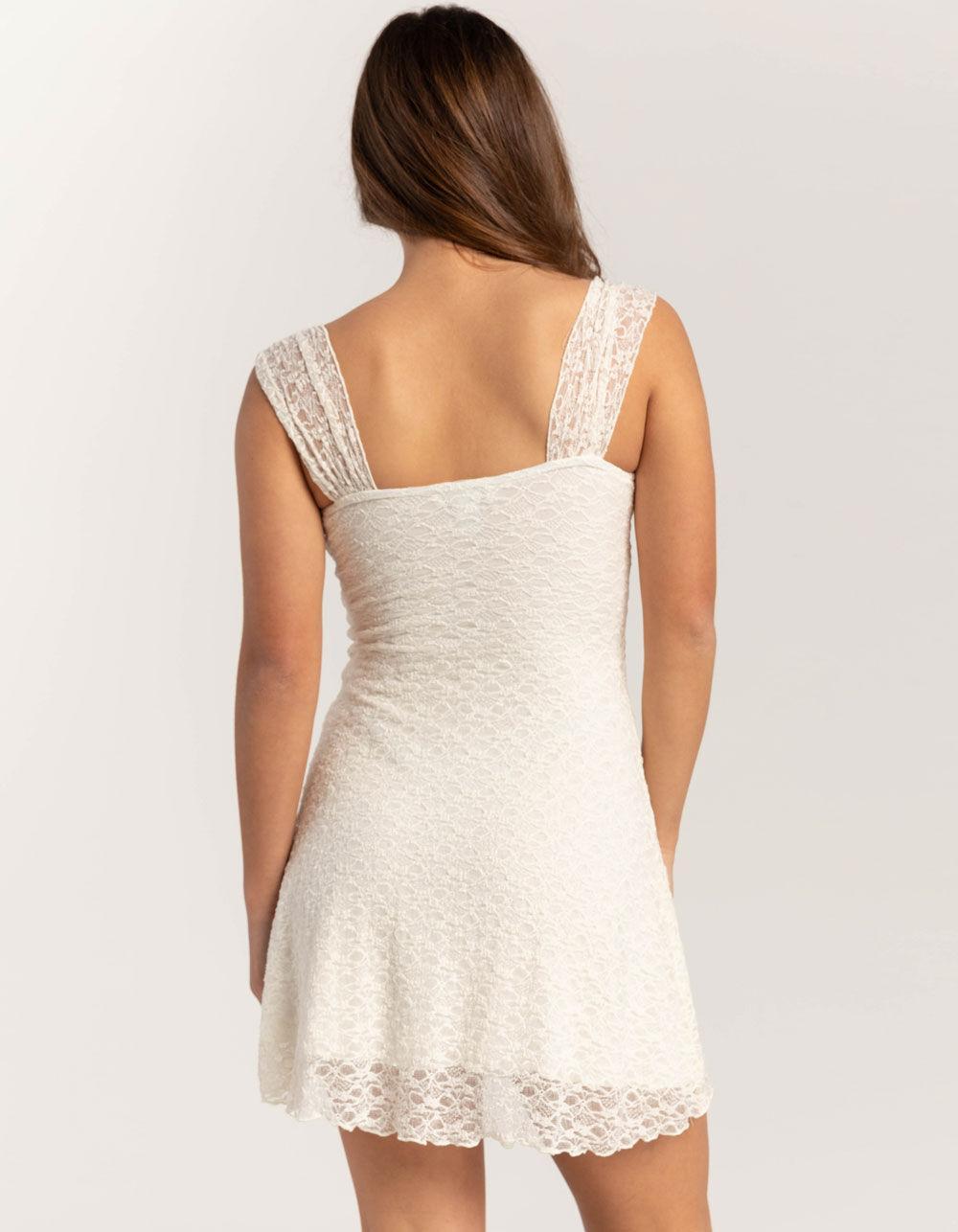 RSQ Womens Lace Fit And Flare Dress - IVORY Product Image