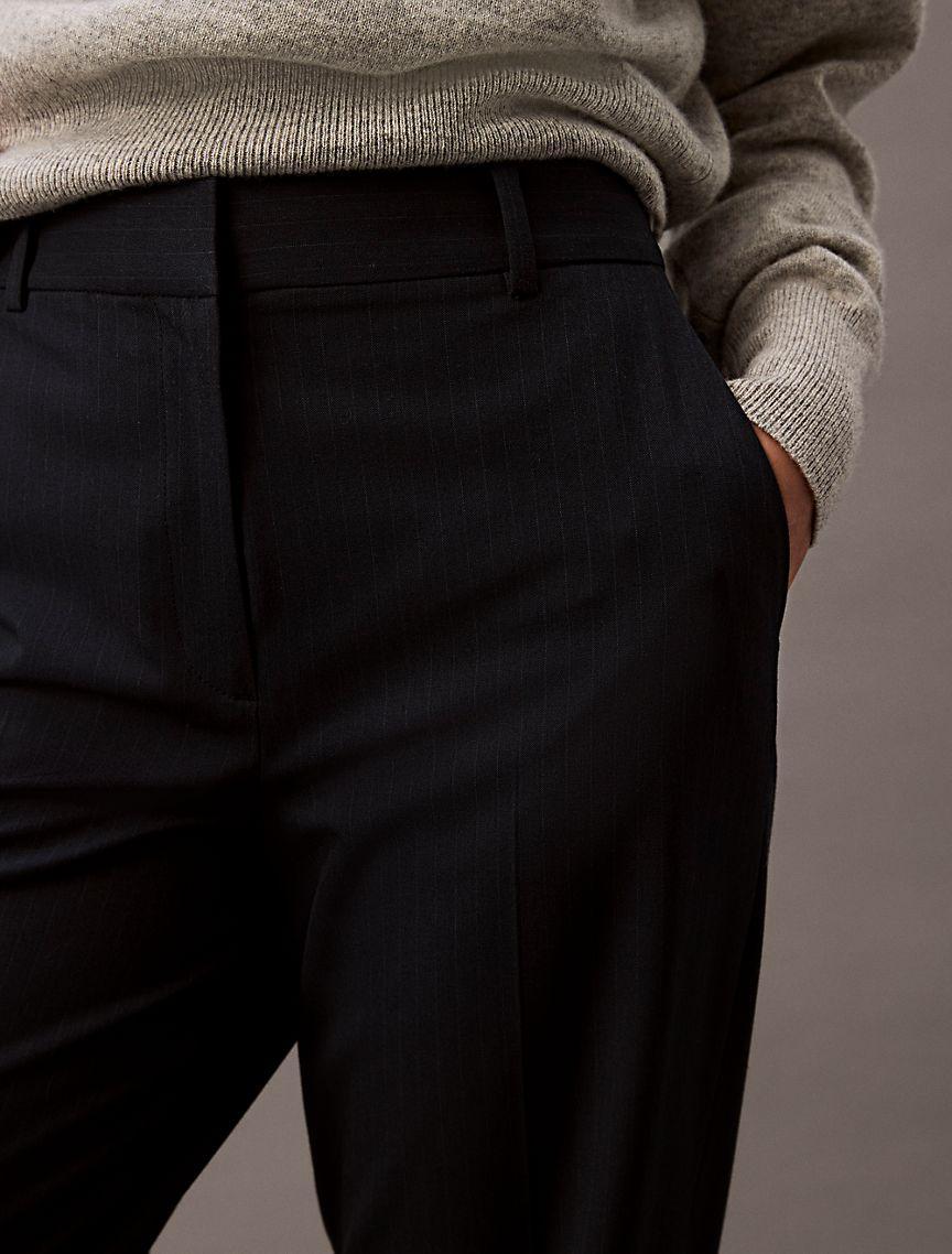 Calvin Klein Women's Refined Stretch Pinstripe Classic Trouser - Blue - 4W x 2RL Product Image