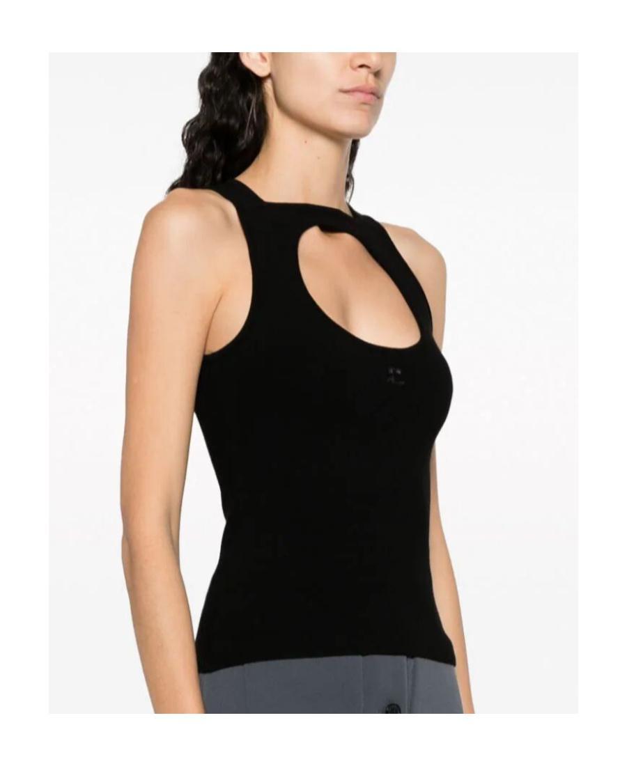 COURRÈGES Cut-out Tank Top In Black Product Image