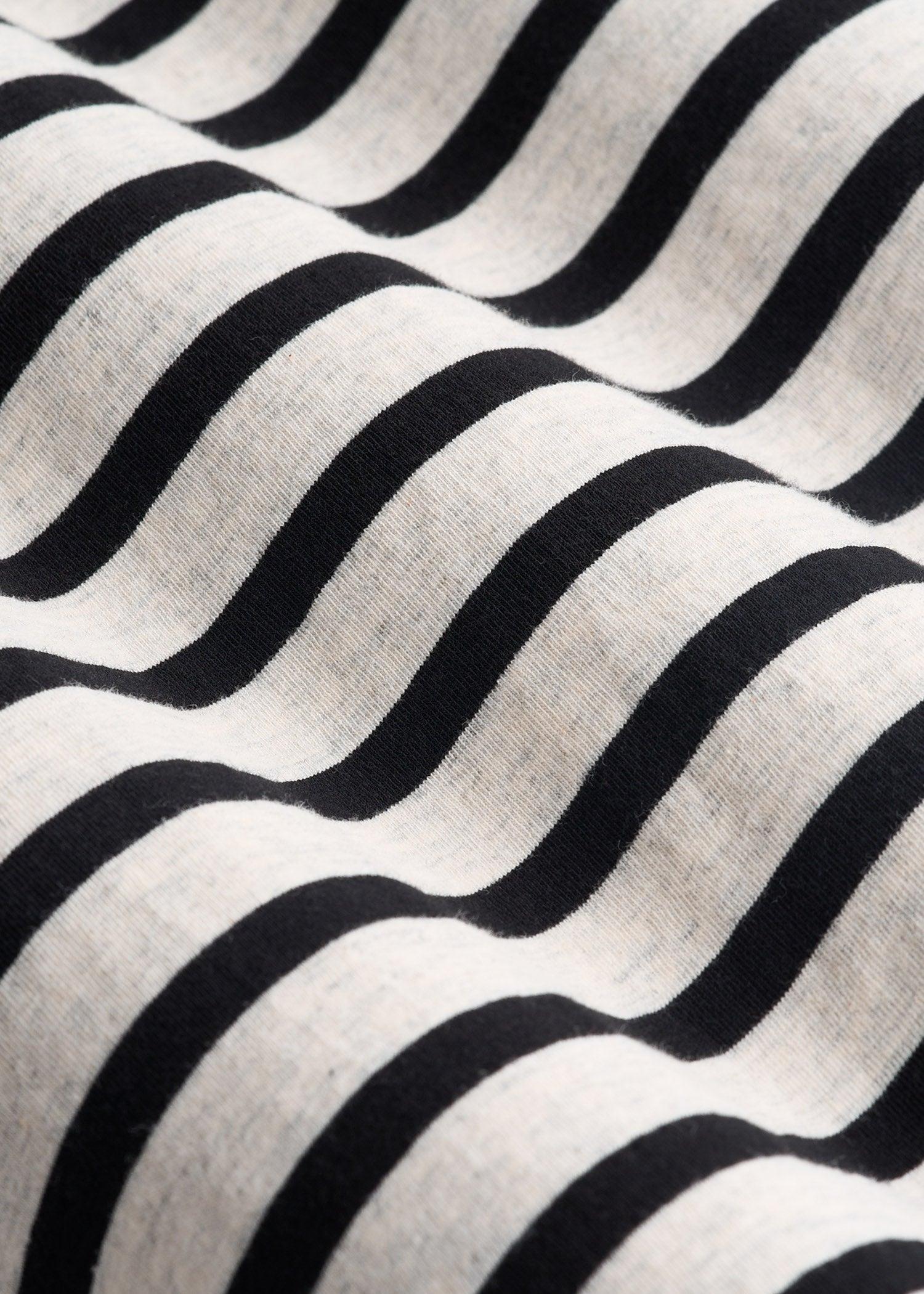 Long Sleeve Striped Tall Men's Tee in Beige Heather and Black Stripe Product Image