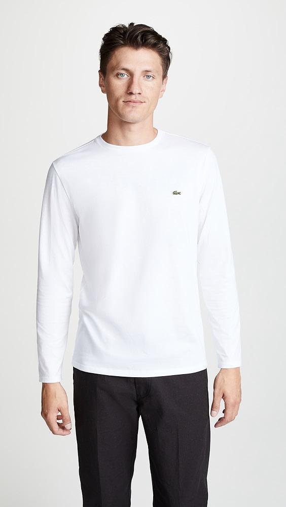 Lacoste Crew Neck Pima Cotton Jersey Long Sleeve T-Shirt | Shopbop Product Image