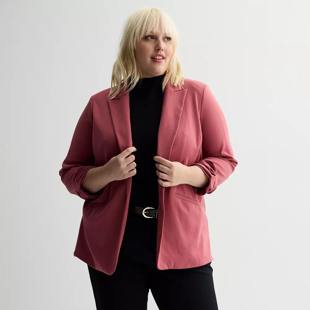 Plus Size Nine West Knit Closureless Blazer, Women's, Size: 0X, Just Pink Product Image
